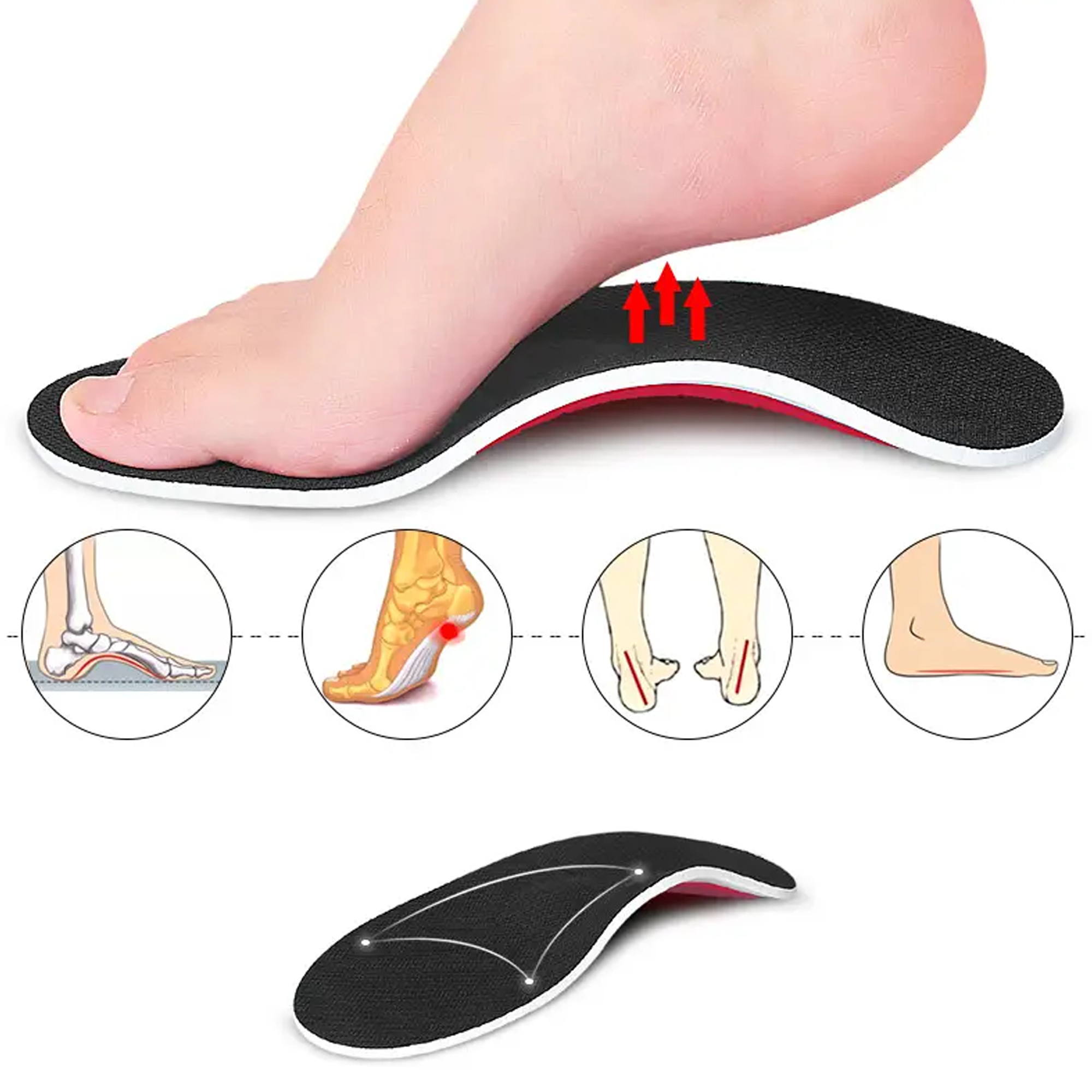 Skoindsats - 1 par - med pronation og hælspore-støtte