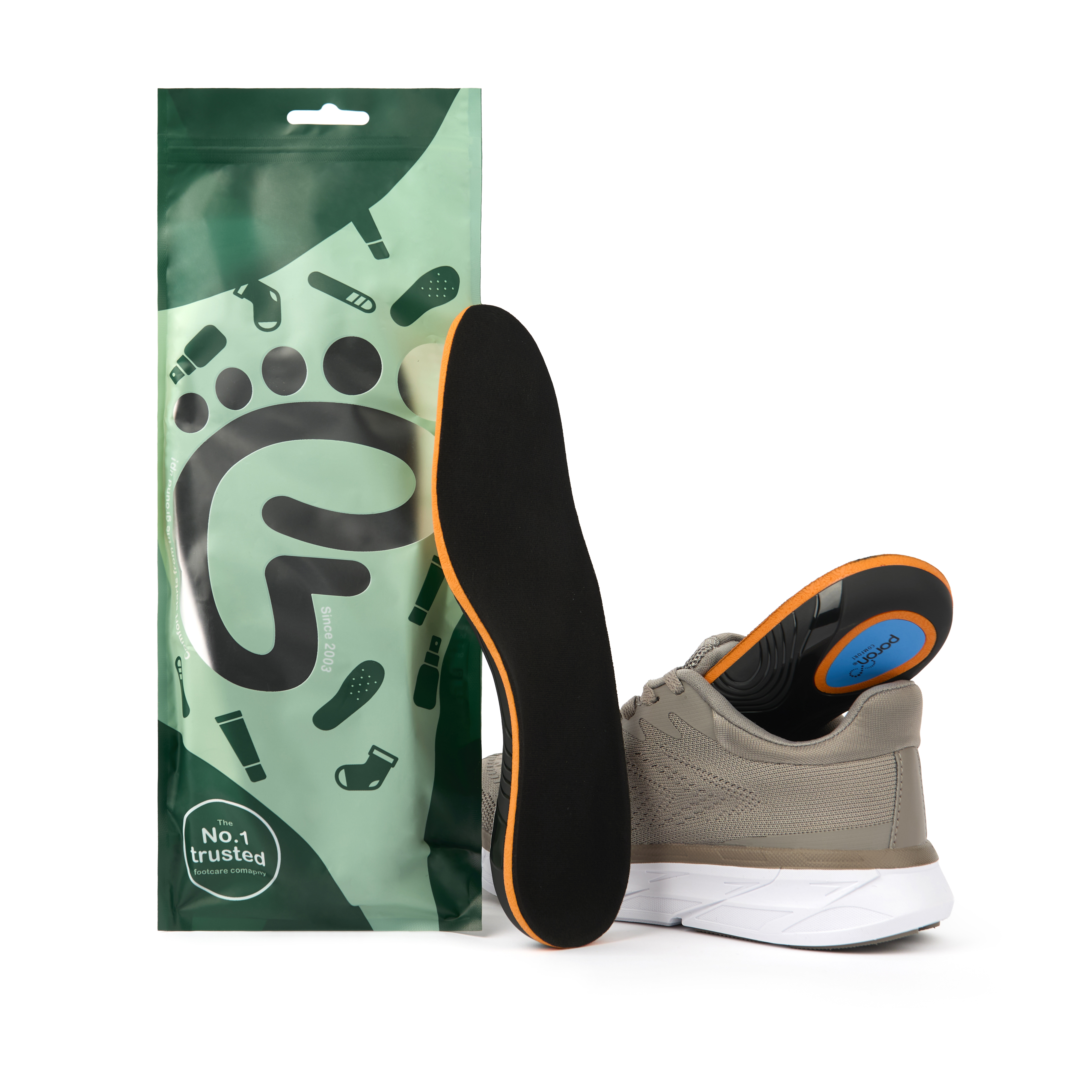 Skosåler - 1 par - Ortopædiske skosåler til flade fod, hælsporer og pronation - Medium (Skostorlek: 39-41)